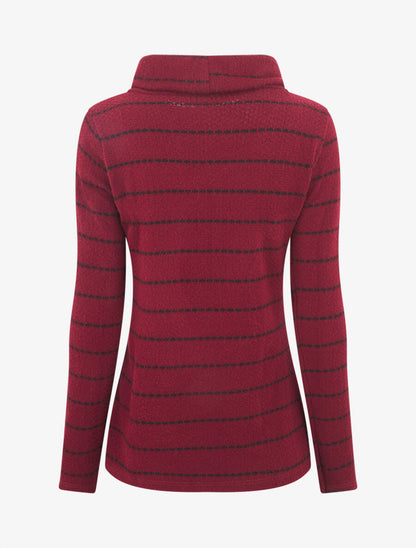 Pull rayé à col montant - Lie de vin - 2