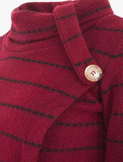 Pull rayé à col montant - Lie de vin - 3