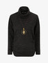 Pull fin à rayures irisées et côtés froncés - Noir - 4