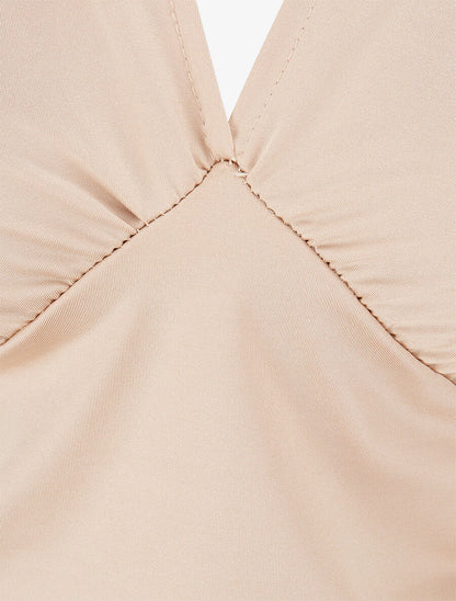 Body stretch à ventre plissé - Beige - 3