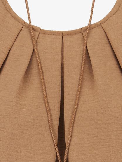Top fluide à buste plissé - Taupe - 3