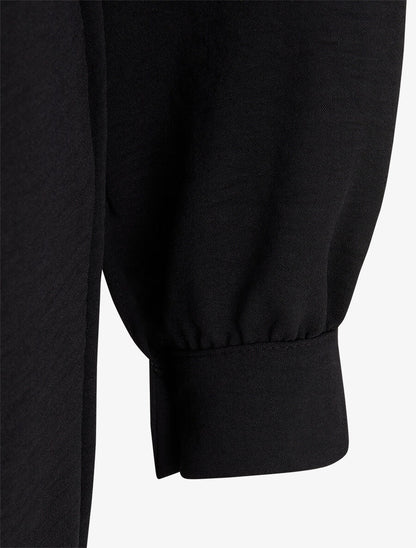 Robe chemise effet drapé - Noir - 3