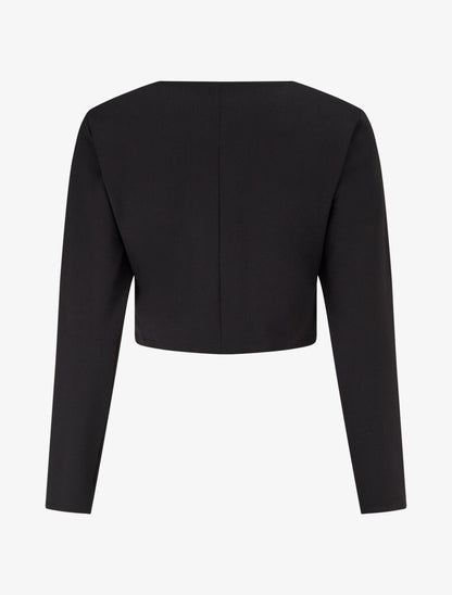 Veste courte à bandes stylisées dorées - Noir - 2