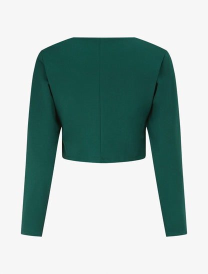 Veste courte à bandes stylisées dorées - Vert - 2