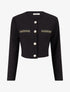 Veste courte empiécement brodé - Noir - 4