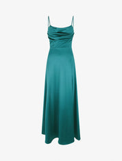 Robe de soirée longue évasée - Vert - 5