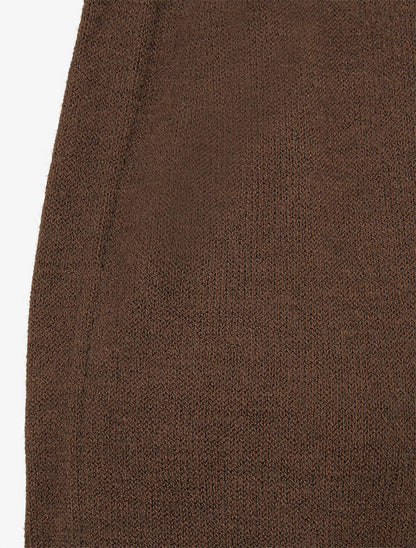 Gilet long uni à manches retroussables - Marron - 3