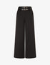 Pantalon wide leg à double ceintures - Noir - 1