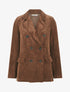 Veste uni en velours - Marron - 1