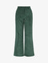 Pantalon uni en velours - Vert - 4