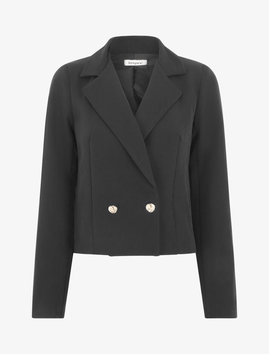 Veste courte unie - Noir - 4