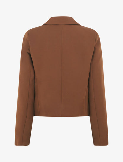 Veste courte unie - Marron - 2