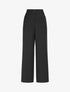 Pantalon uni à taille élastiquée - Noir - 1