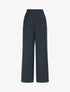 Pantalon uni à taille élastiquée - Marine - 4