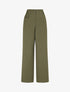 Pantalon uni à taille élastiquée - Kaki - 1