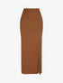 Jupe longue fendue en maille - Camel - 4