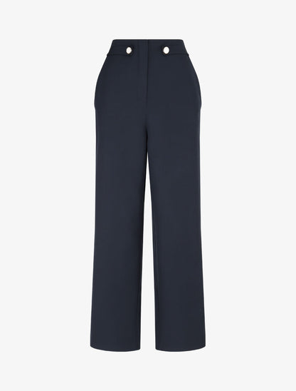 Pantalon uni et elastiqué - Marine - 1