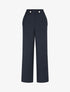 Pantalon uni et elastiqué - Marine - 1