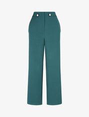Pantalon uni et elastiqué - Vert sapin - 1