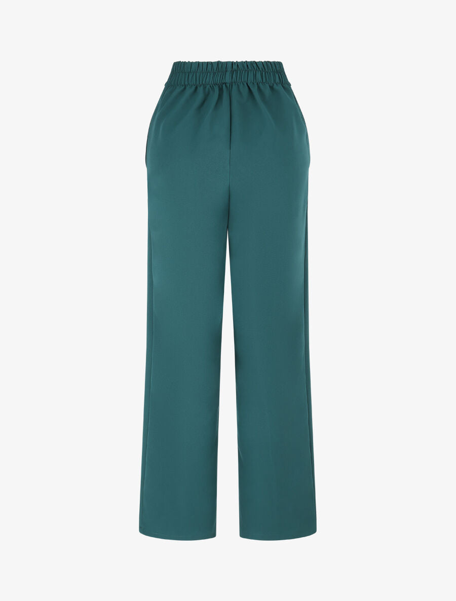 Pantalon uni et elastiqué - Vert sapin - 2