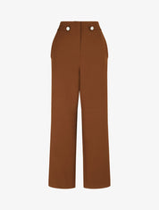 Pantalon uni et elastiqué - Marron - 5