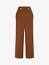 Pantalon uni et elastiqué - Marron - 5