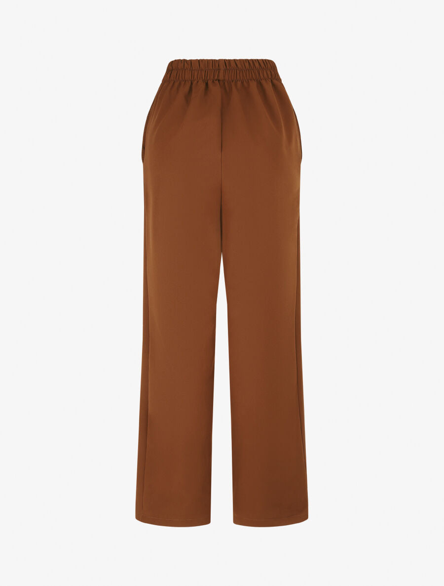 Pantalon uni et elastiqué - Marron - 2