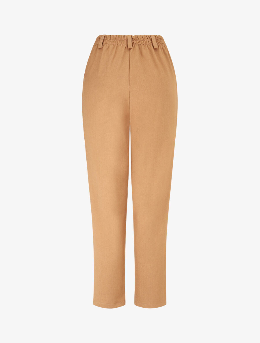 Pantalon droit chiné - Camel - 2
