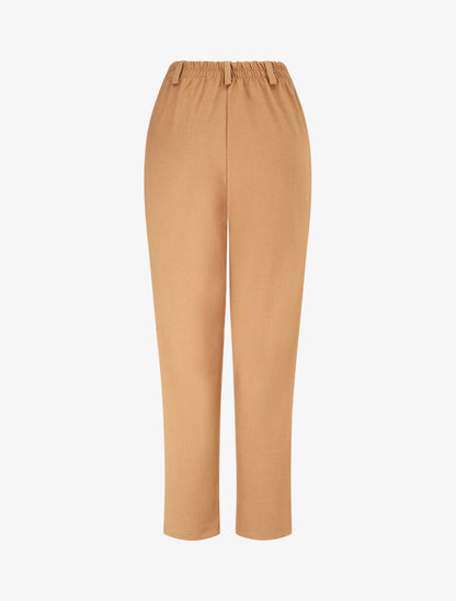 Pantalon droit chiné - Camel - 2