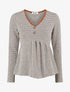 Pull imprimé fantaisie à col V - Marron - 4