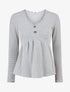 Pull imprimé fantaisie à col V - Gris - 4