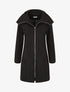 Manteau texturé et zippé à capuche - Noir - 1