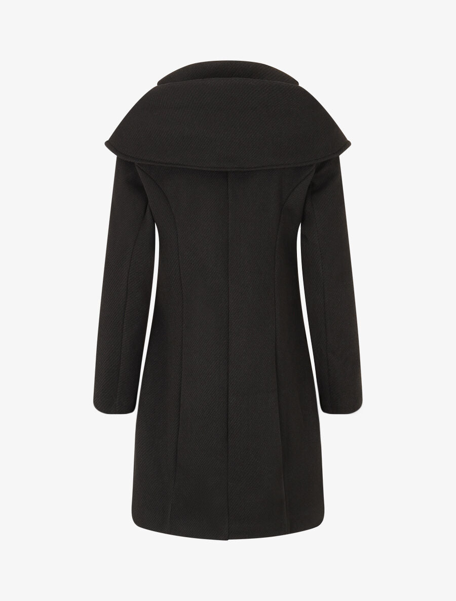 Manteau texturé et zippé à capuche - Noir - 2