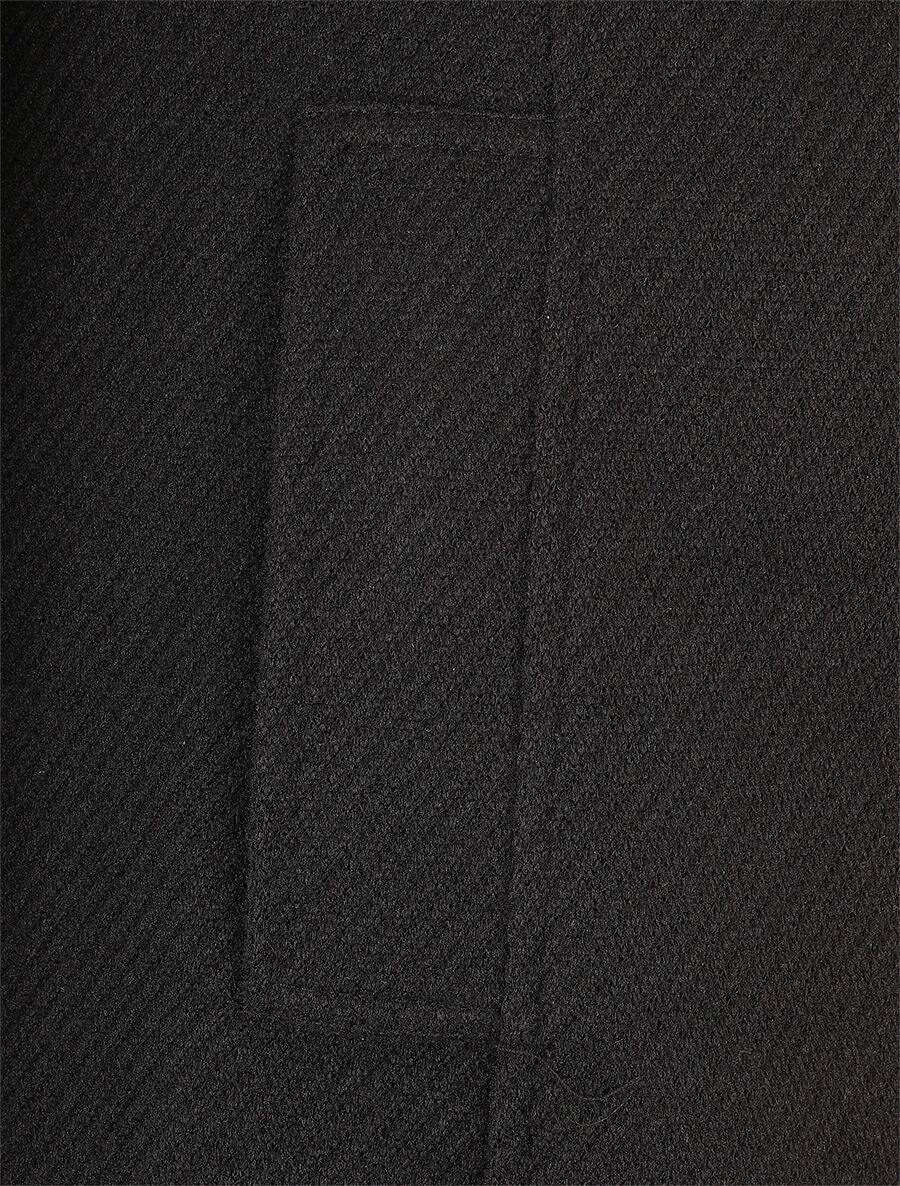 Manteau texturé et zippé à capuche - Noir - 3