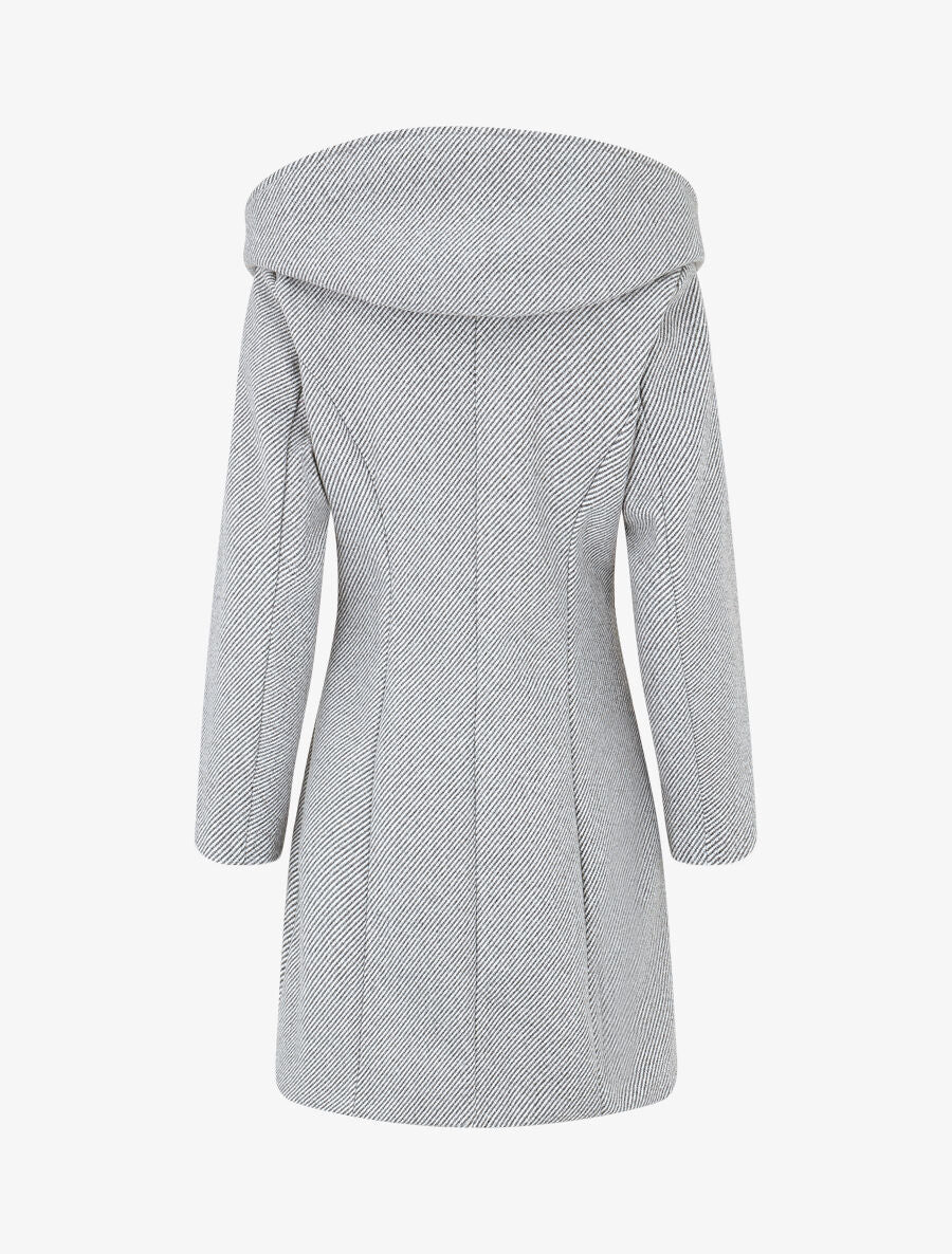 Manteau texturé et zippé à capuche - Gris - 2
