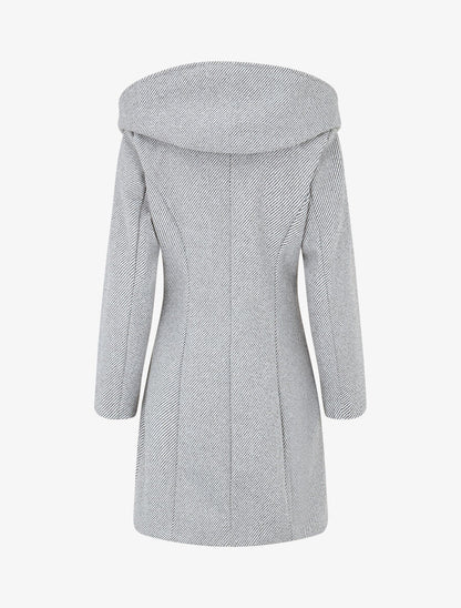 Manteau texturé et zippé à capuche - Gris - 2
