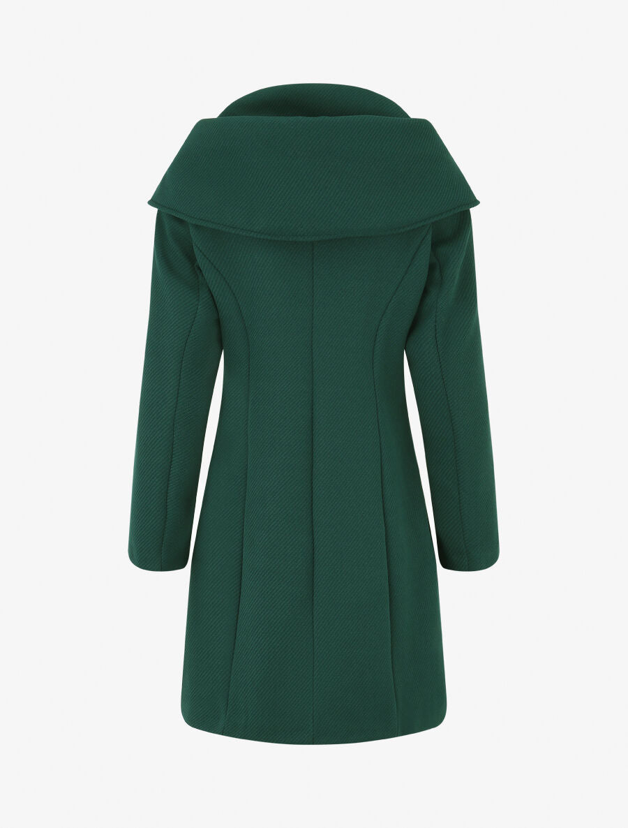 Manteau texturé et zippé à capuche - Vert sapin - 2