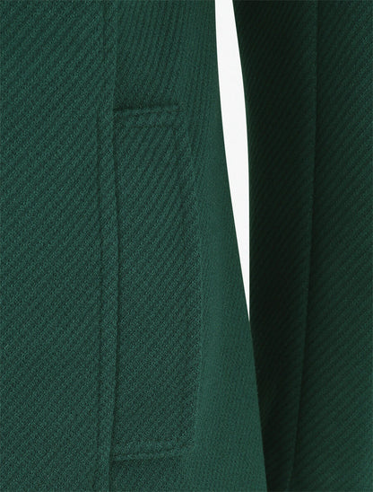 Manteau texturé et zippé à capuche - Vert sapin - 3