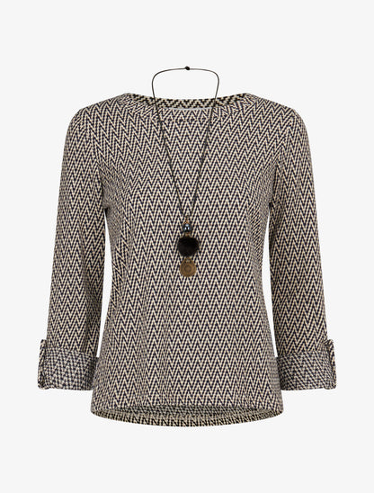 Pull à rayures irisées - Marine - 1