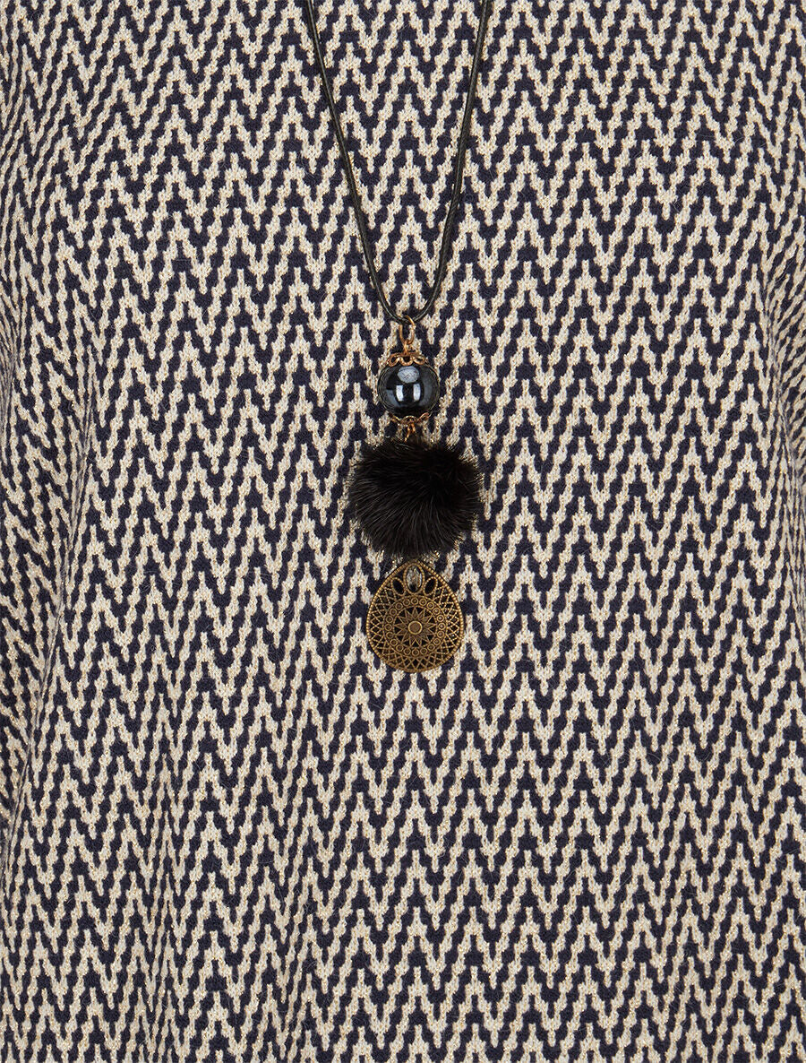 Pull à rayures irisées - Marine - 3