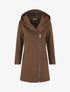 Manteau zippé à poches contrastantes en simili - Marron - 1
