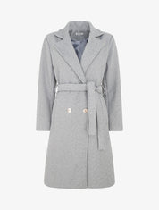 Manteau long à boutons décoratifs dorés - Gris/noir - 1