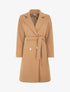 Manteau long à boutons décoratifs dorés - Camel - 5