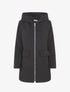 Manteau zippé à capuche - Noir - 1
