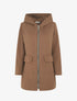 Manteau zippé à capuche - Marron - 1