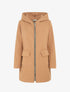 Manteau zippé à capuche - Camel - 1