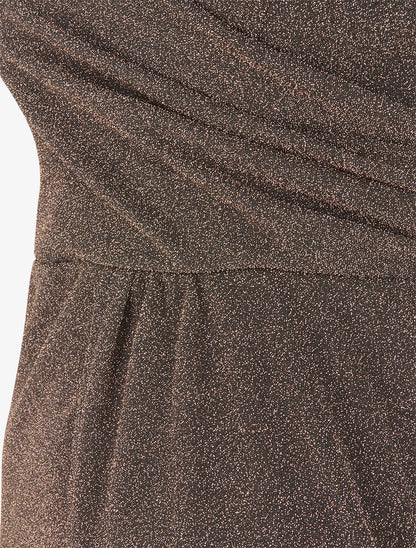 Robe longue irisée à bretelles croisées - Or - 3