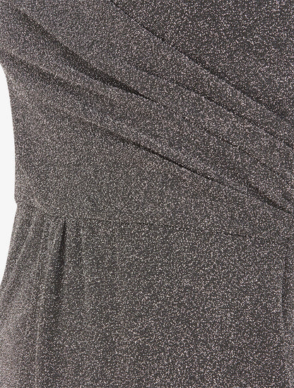 Robe longue irisée à bretelles croisées - Argent - 3