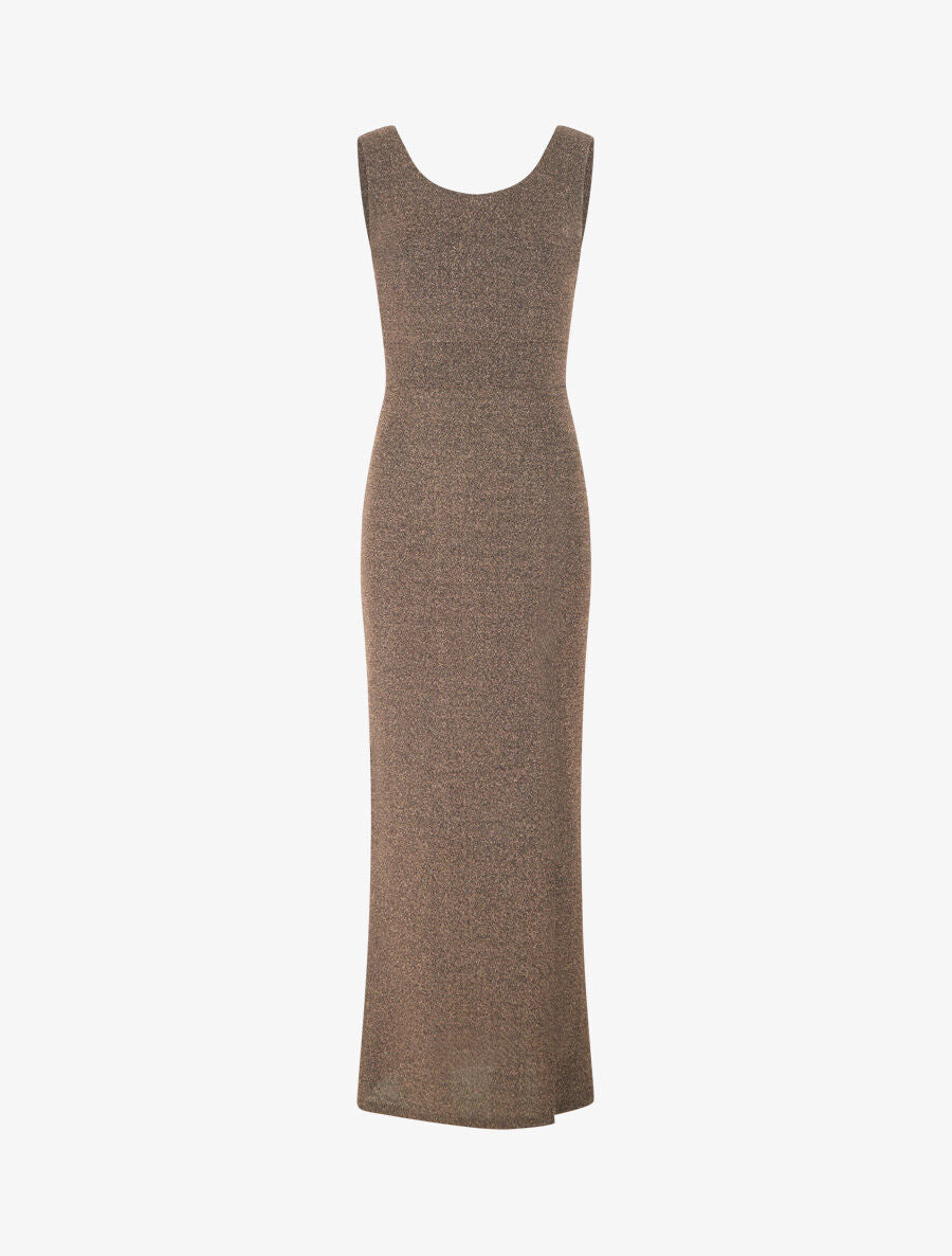 Robe longue irisée sans manches - Or - 4