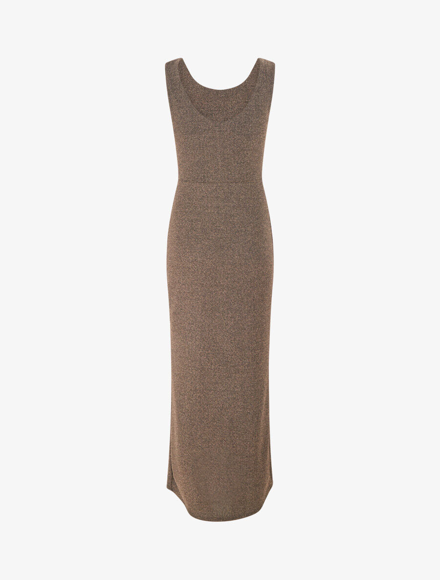 Robe longue irisée sans manches - Or - 2